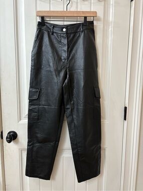 Wilfred x Artizia Black Vegan Leather Cargo Joggers